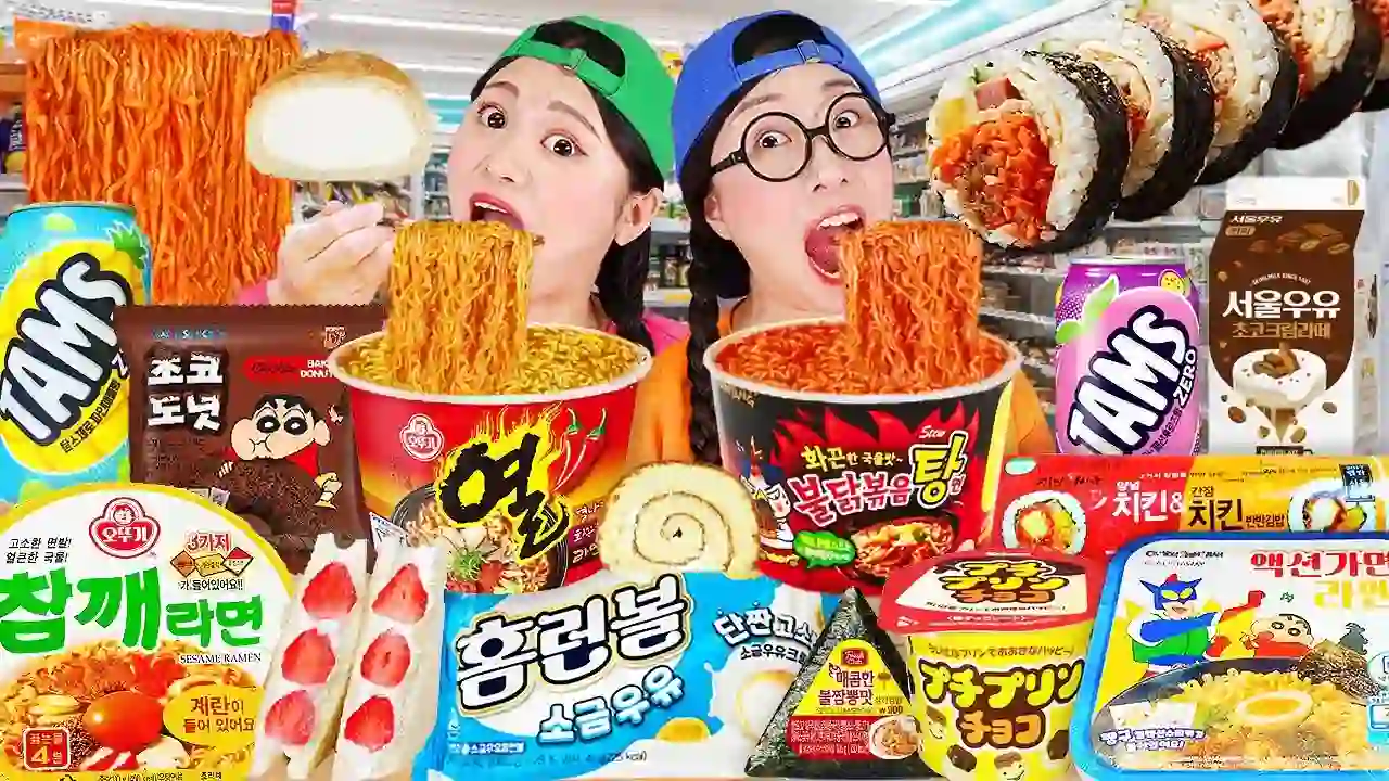Korean Convenience Store Food Mukbang Spicy Ramen Buldak Bokkeummyun Convenience Store Food Eating DONA